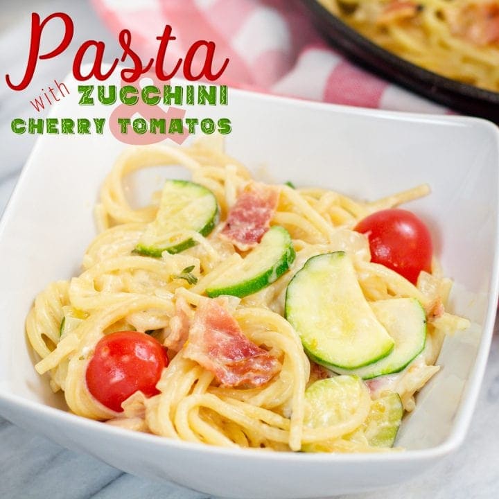 Parmesan Zucchini Pasta with Cherry Tomatoes - Devour Dinner