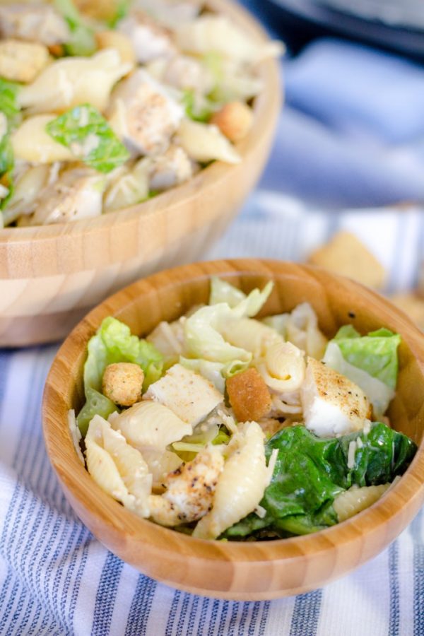 Creamy Creamy Chicken Caesar Pasta Salad Recipe - Devour Dinner