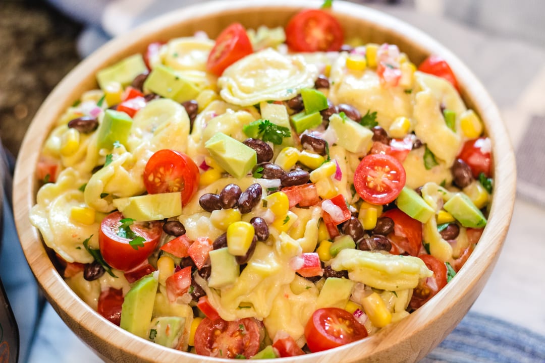 Best Southwest Tortellini Pasta Salad Recipe - Devour Dinner