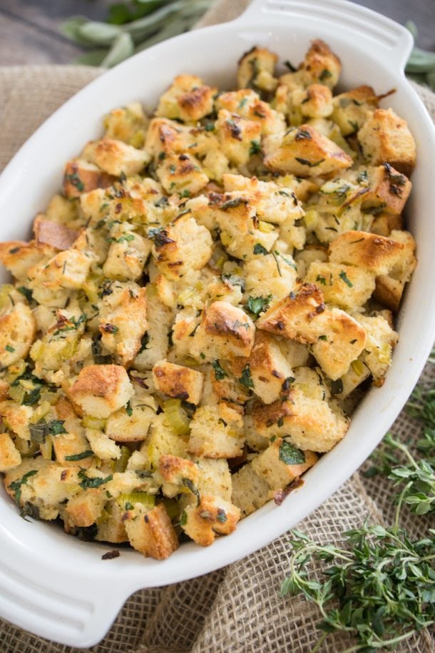 Delicious Herb Sourdough Stuffing Recipe - Devour Dinner