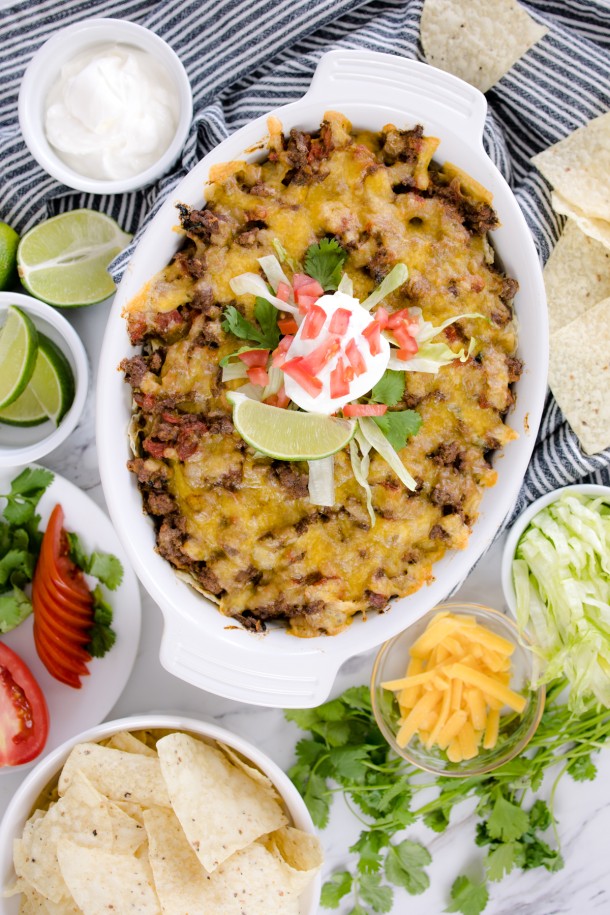 Easy Taco Casserole Recipe with Beef - Devour Dinner