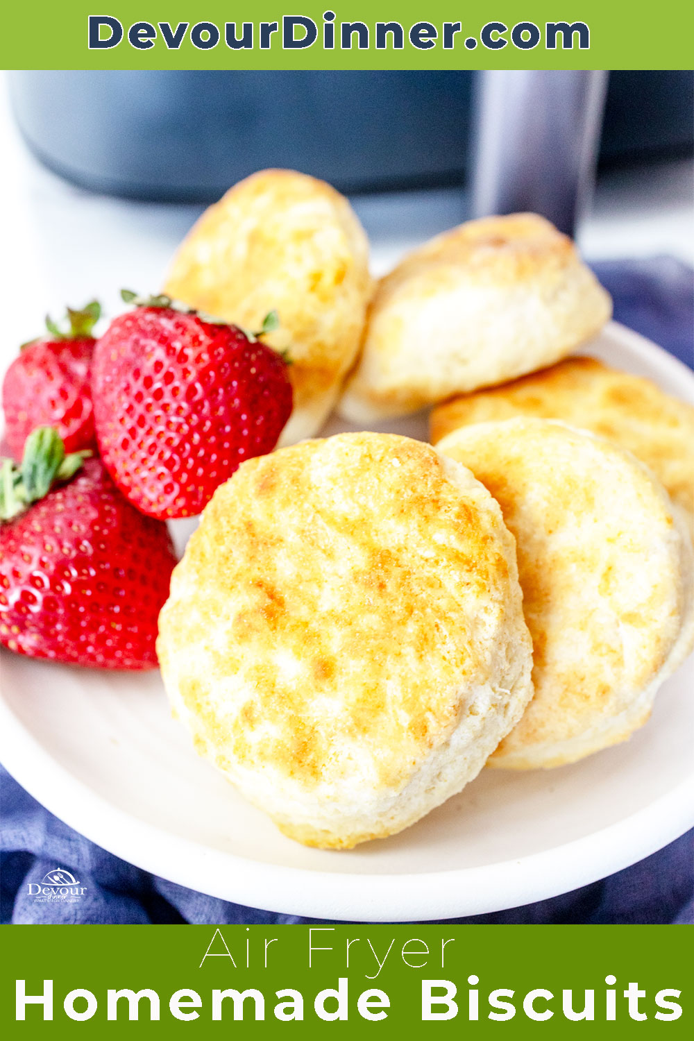 Air Fryer Biscuits are the best way to make fluffy, golden brown biscuits – a great side dish for any meal! These easy biscuits save you time and effort, making them great for busy weeknight dinners.