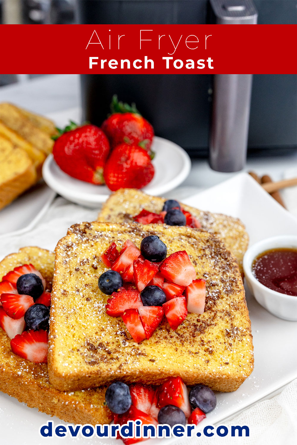 This Air Fryer French Toast recipe is perfect for anyone who loves a classic French toast with a modern twist! You'll love how crispy and golden brown the toast gets in the air fryer, making it an irresistible treat any day of the week!